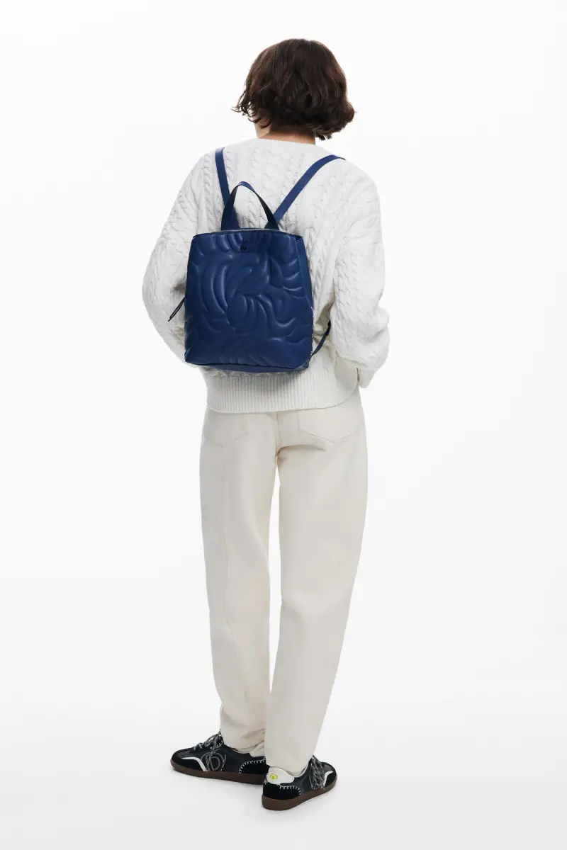 Zainetto mini fiori geometria BLUE miniatura 2