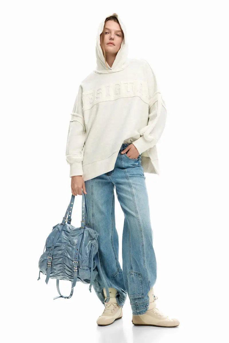 ZAINO DENIM ARRICCIATO MEDIO BLUE miniatura 2