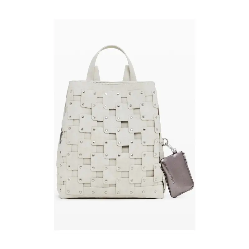 Desigual Zaino Donna beige con Dettagli a Contrasto
