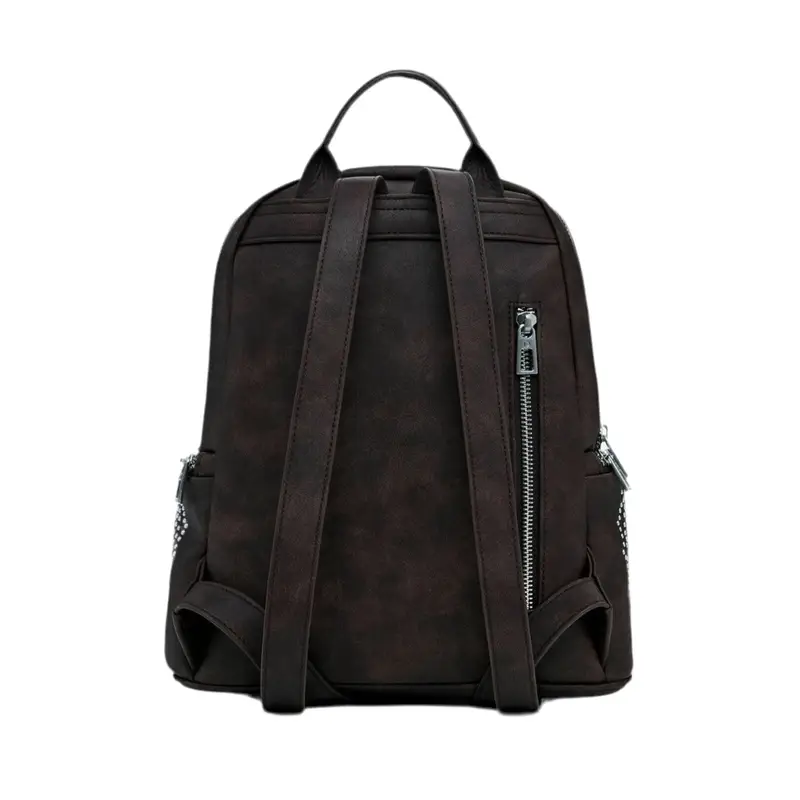 Zaino Donna Marrone Poker Face Chester Mini con Borchie miniatura 3