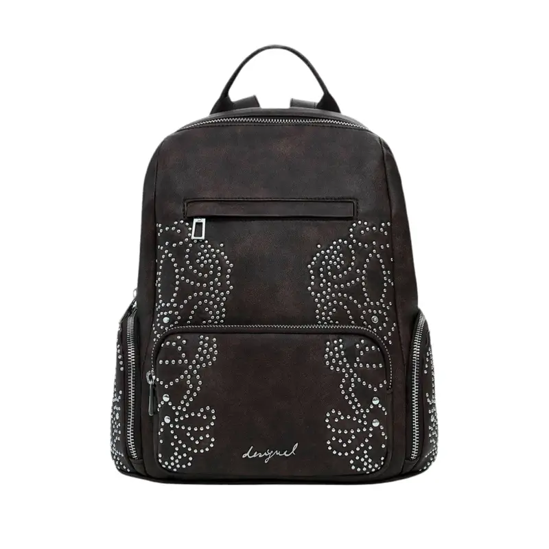 Zaino Donna Marrone Poker Face Chester Mini con Borchie