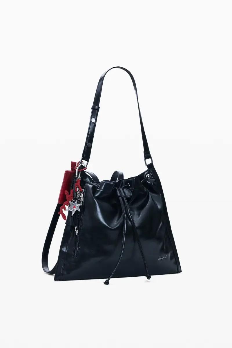 Zaino medio brillante BLACK miniatura 2