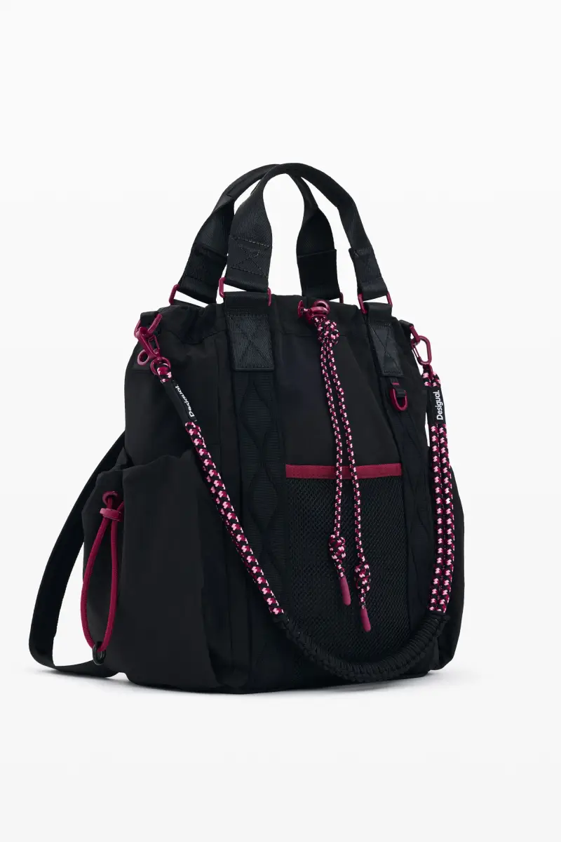 zaino medio in nylon BLACK miniatura 2