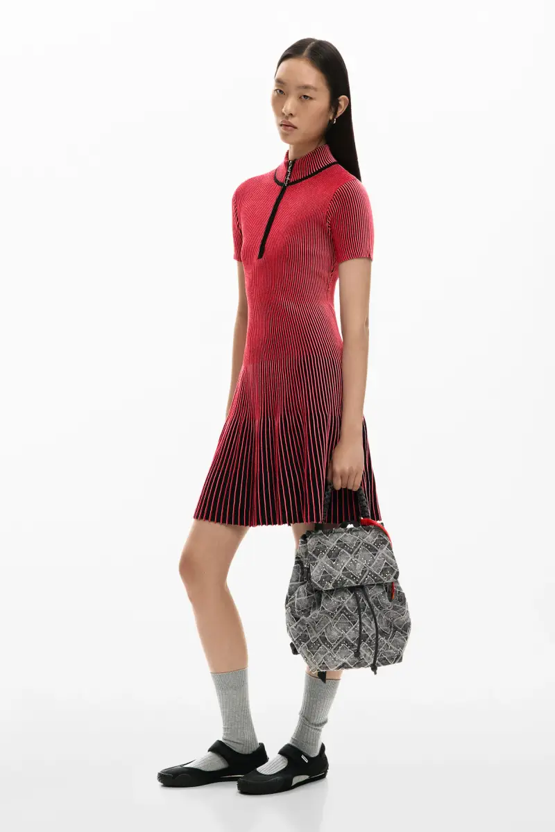 Zaino piccolo in denim zig zag BLUE miniatura 2