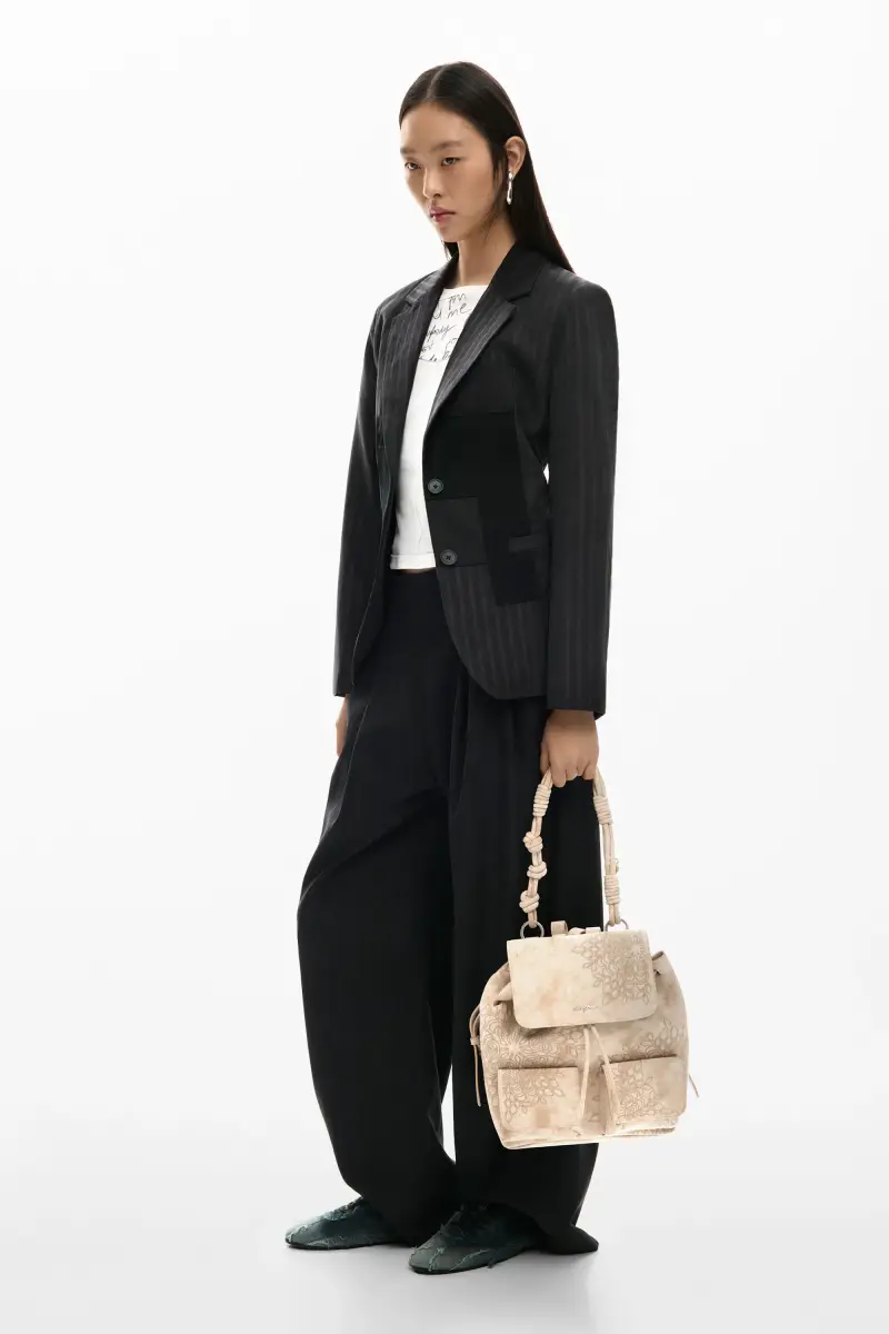 Zaino piccolo ricamato WHITE miniatura 2