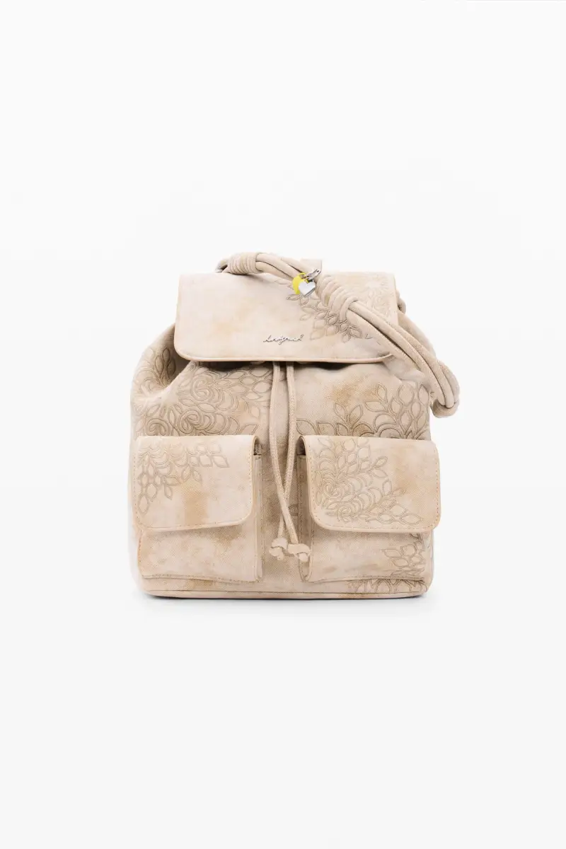 Zaino piccolo ricamato WHITE