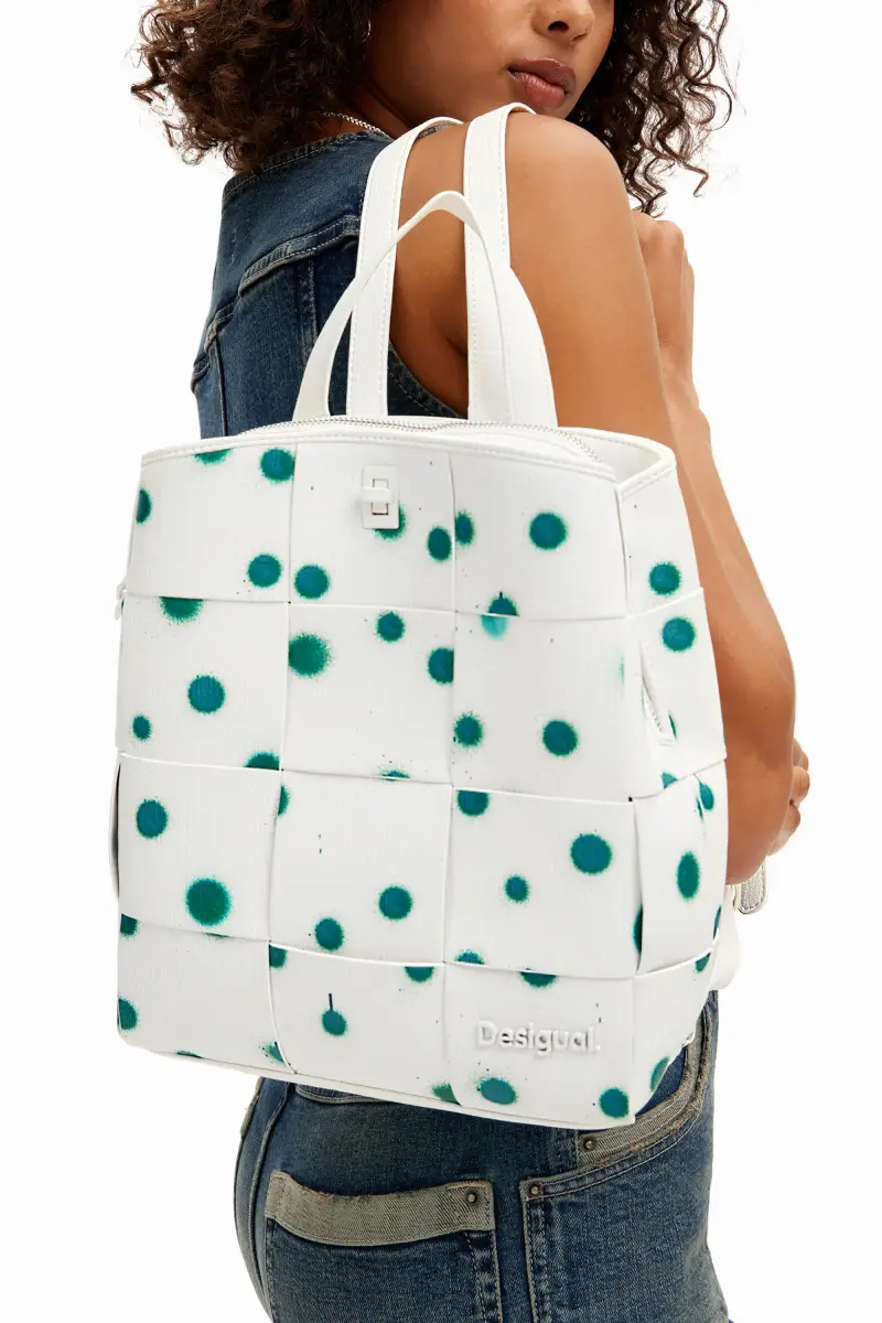 Zaino S gocce intrecciate WHITE miniatura 2