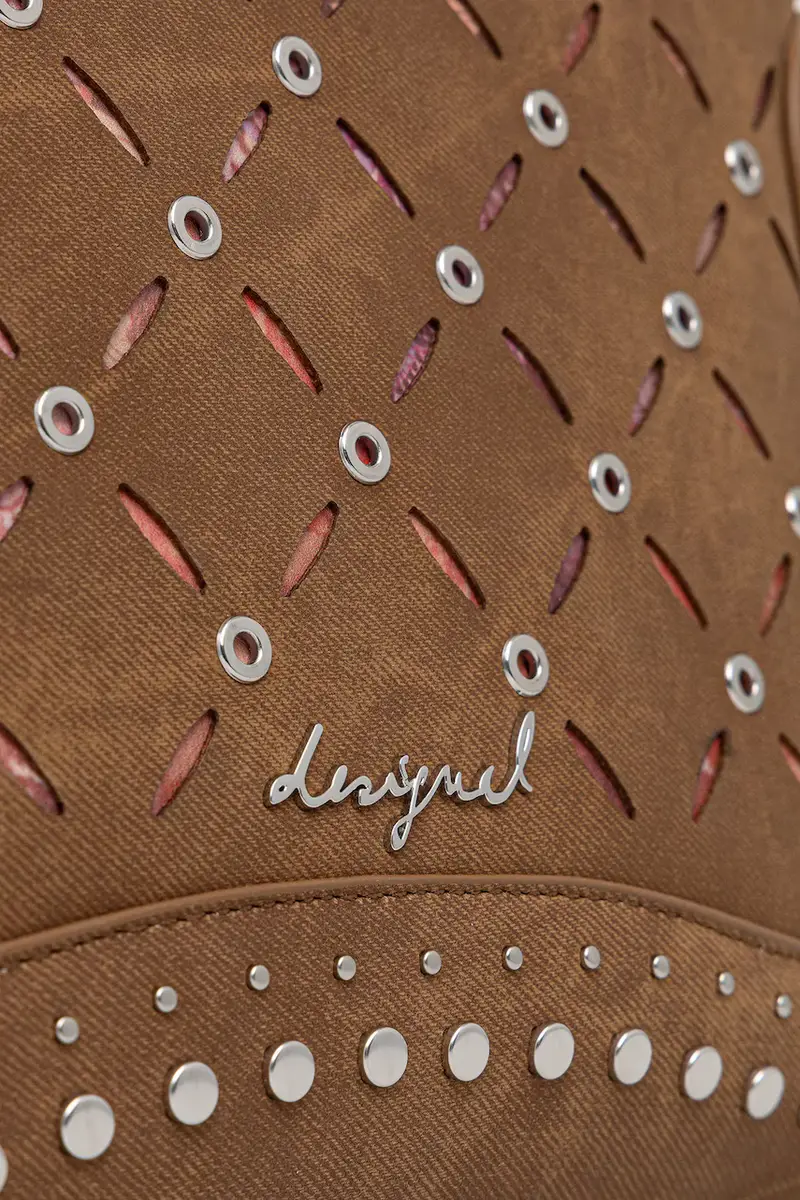 zaino YANKEE METAL PATCH S donna colore marrone con applicazione 25WAKP31 miniatura 4