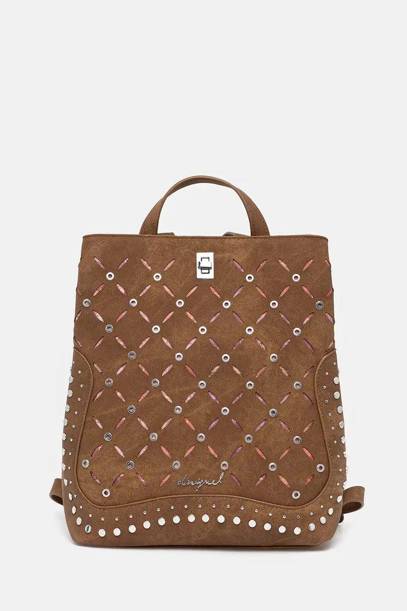 zaino YANKEE METAL PATCH S donna colore marrone con applicazione 25WAKP31