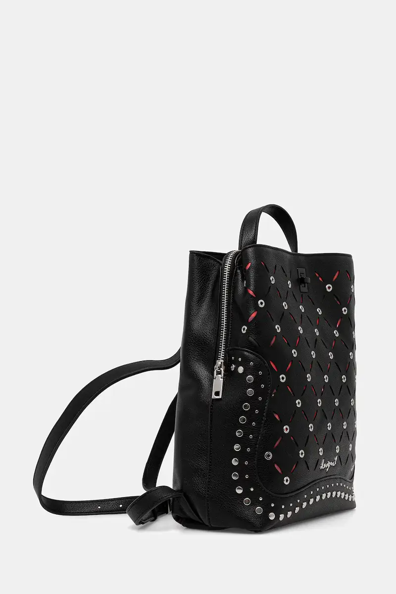 zaino YANKEE METAL PATCH S donna colore nero con applicazione 25WAKP15 miniatura 2