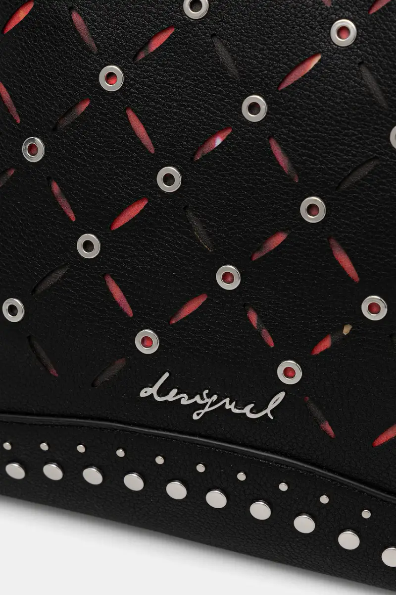 zaino YANKEE METAL PATCH S donna colore nero con applicazione 25WAKP15 miniatura 4