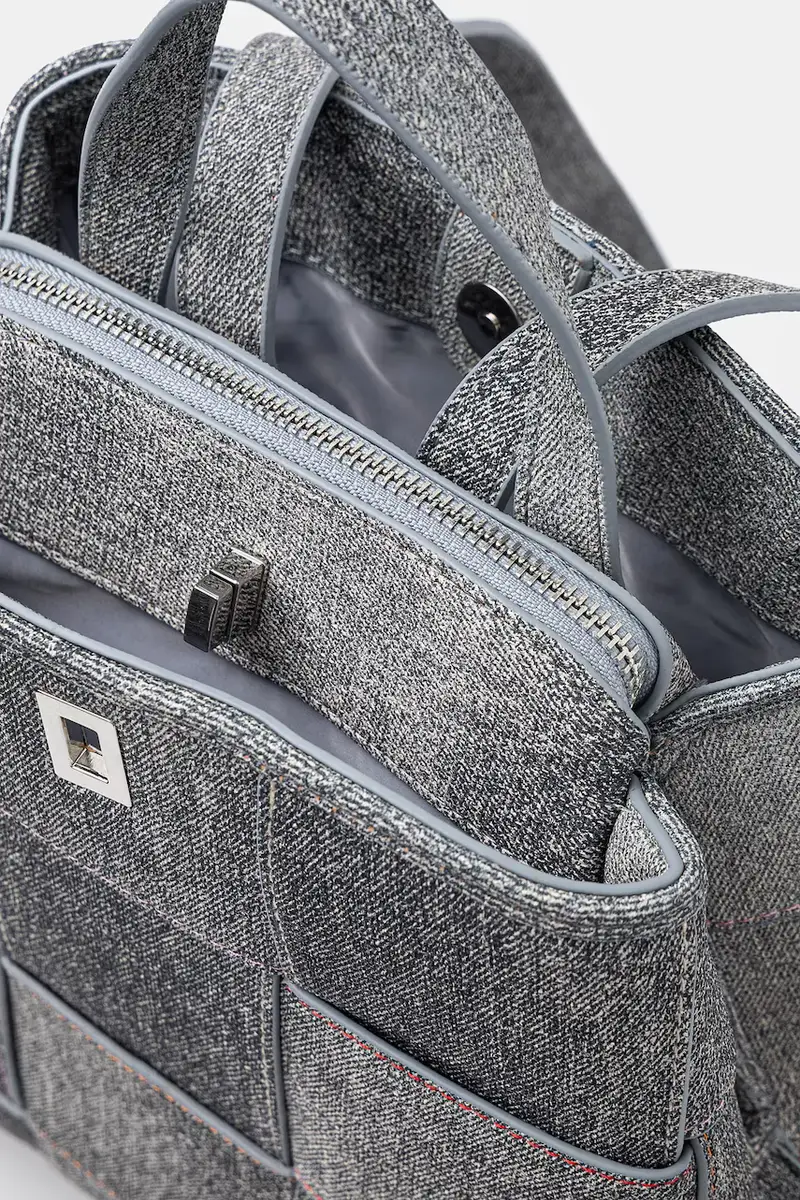 zaino YOKO PU DENIM SU donna colore grigio 25SAKP09 miniatura 5