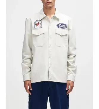 per uomo D261MSH315 Camicia bianca da nomade (S), Bianco, Casual, Cotone, Manica lunga