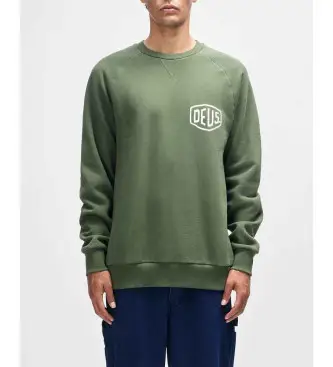 per uomo D261MSW118 Felpa verde con scritta Venice Address (M), Casual, Cotone