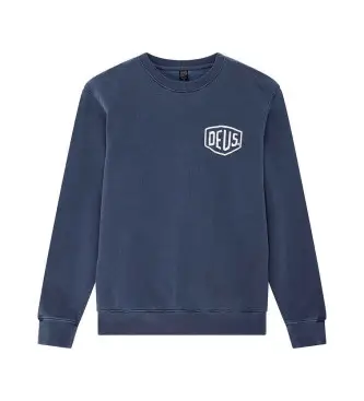 per uomo D261MSW186 Felpa blu tinta in capo Shield (S), Casual, Cotone