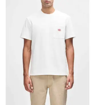 per uomo D261MTS347 Maglietta bianca con tasca per ricambi e assistenza (S), Bianco, Casual, Cotone, Manica corta