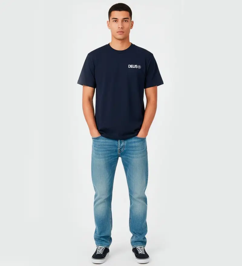 per uomo DMF251271C Maglietta blu navy Beams (XS), Casual, Cotone, Manica corta