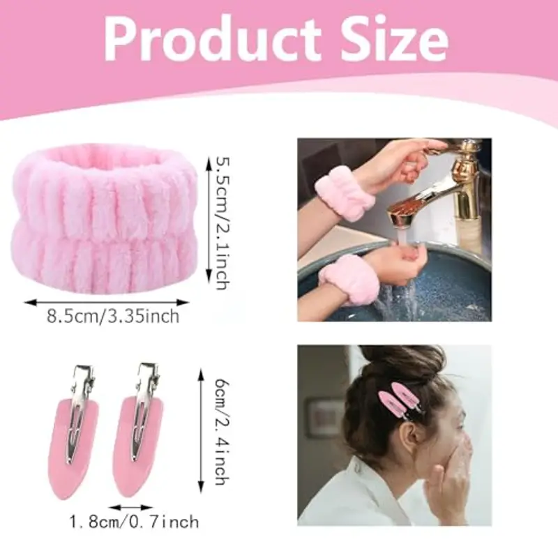Di Polsini per il Lavaggio del Viso, Clip di Anatroccolo, Polsini Morbidi Elastici per Lavaggio di Viso per Donna miniatura 2