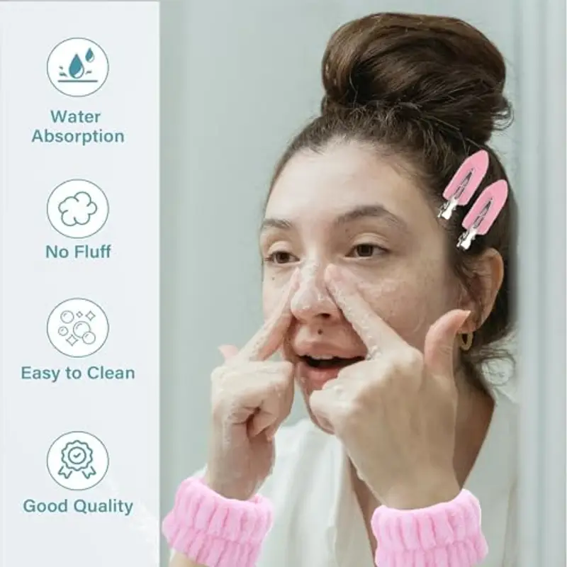 Di Polsini per il Lavaggio del Viso, Clip di Anatroccolo, Polsini Morbidi Elastici per Lavaggio di Viso per Donna miniatura 3