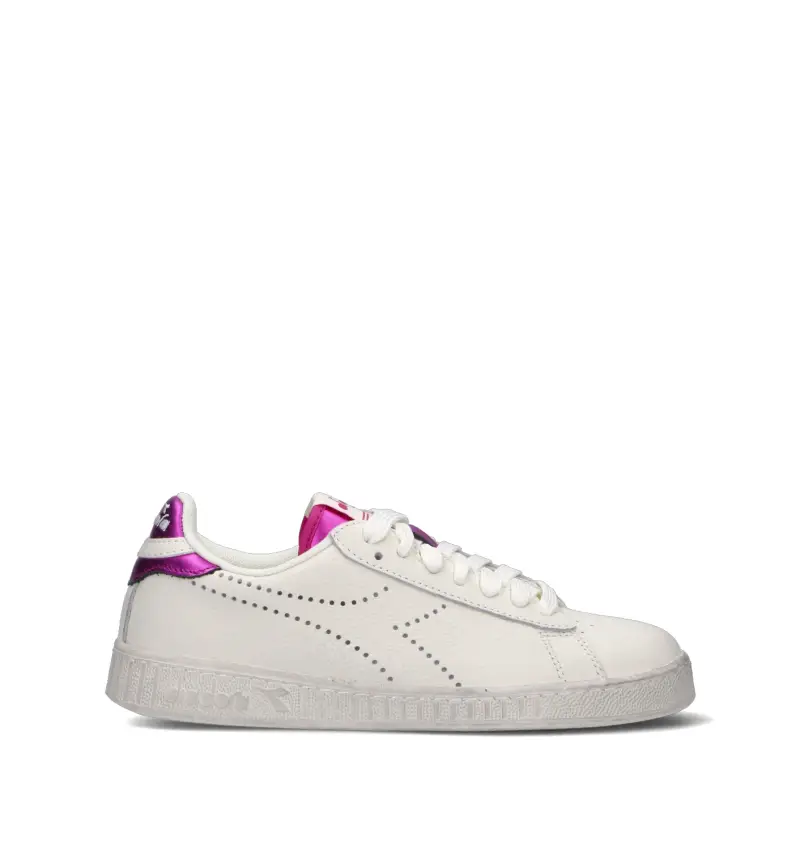GAME L LOW PUNCHED WN Sneaker donna bianca/fucsia in pelle Vario