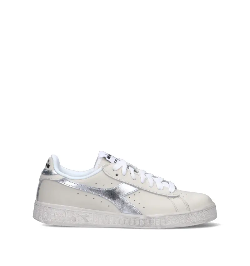 GAME L LOW WAXED METAL WN Sneaker donna bianca/argento in pelle Vario