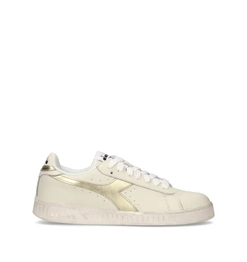 GAME LOW WAXED Sneaker donna panna/oro in pelle Vario