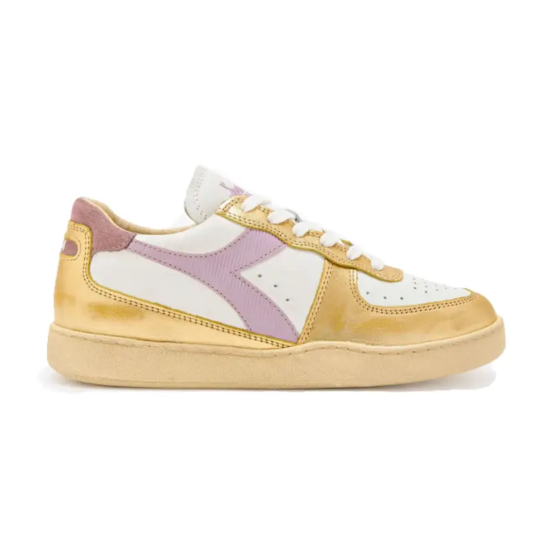 Diadora - Mi Basket Low Metal C5363 Bianco/oro 201.179034
