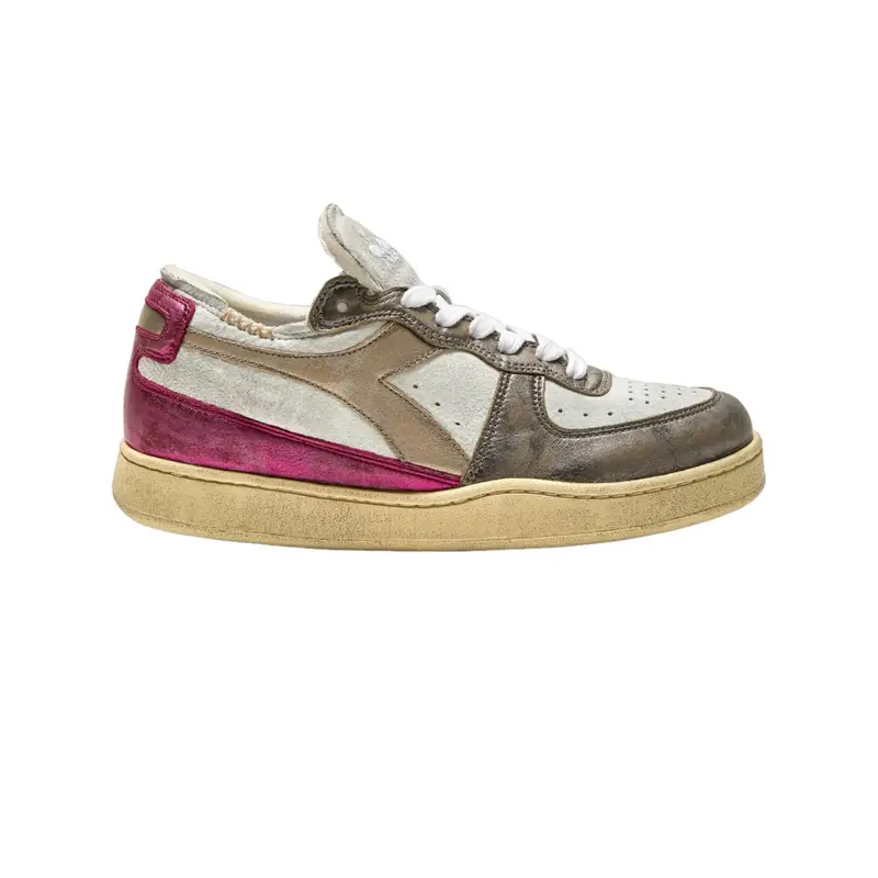 Diadora - Mi Basket Row Cut Metal Bianco/fucsia 201.180207