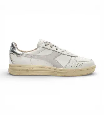 per uomo 201183112 Sneakers in pelle bianca B Elite X Stitch (42), Bianco, Basso, Stringhe, Casual