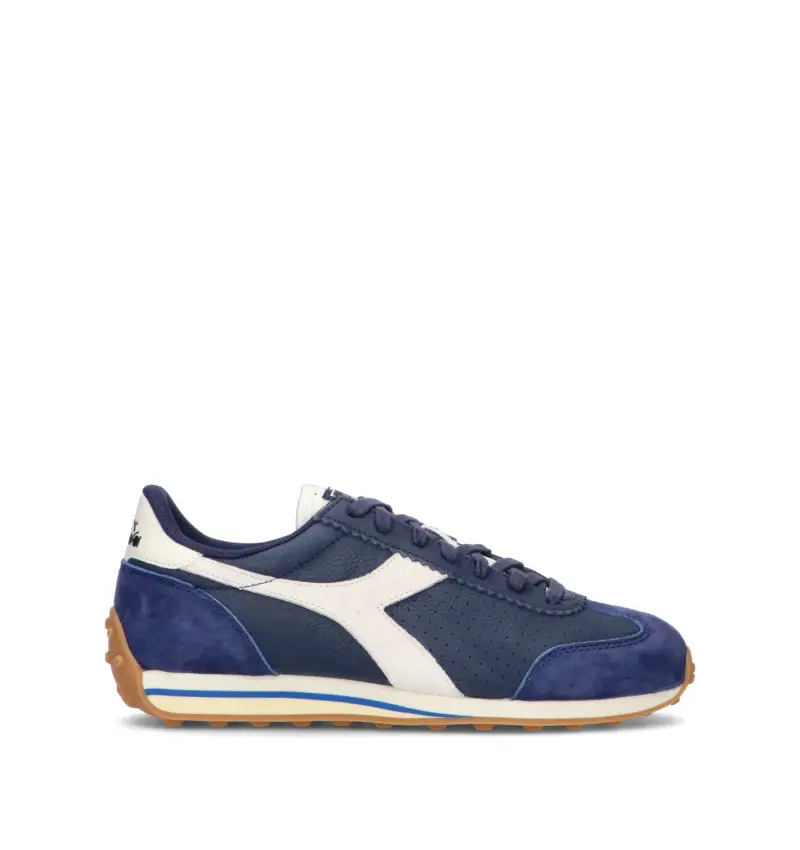 RALLY PUNCHED Sneaker uomo blu in pelle Vario