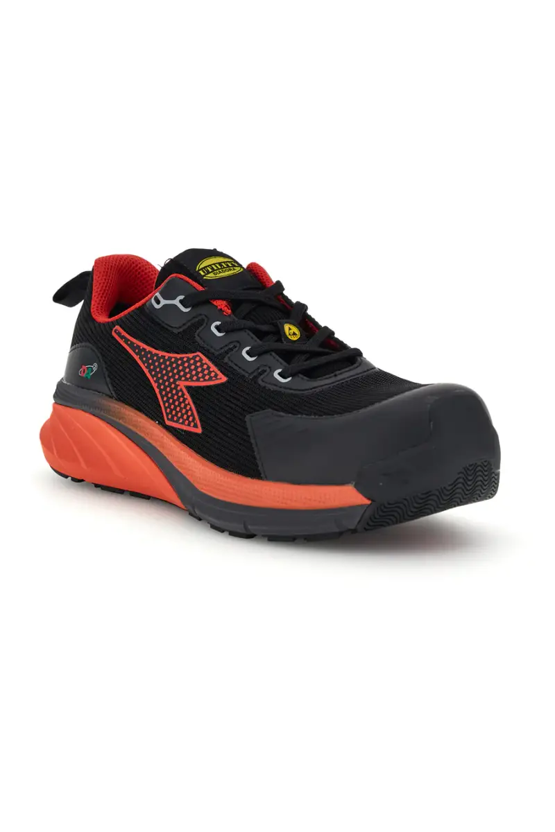 Scarpe antinfortunistiche basse nero arancione S3S SC SR HRO ESD Diadora utility Vortex DA2 Low [NERO miniatura 2