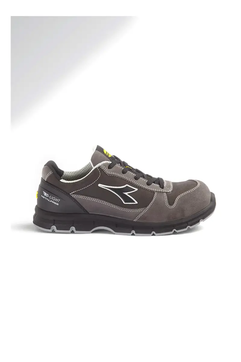 Scarpe antinfortunistiche grigie in pelle antigraffio Diadora RUN LOW MET FREE S3L FO SR ESD [GRIGIO] miniatura 2