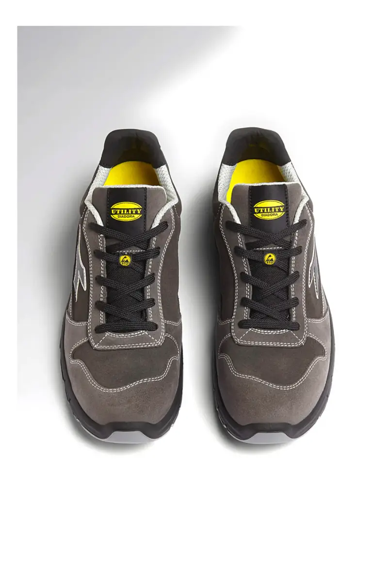 Scarpe antinfortunistiche grigie in pelle antigraffio Diadora RUN LOW MET FREE S3L FO SR ESD [GRIGIO] miniatura 5