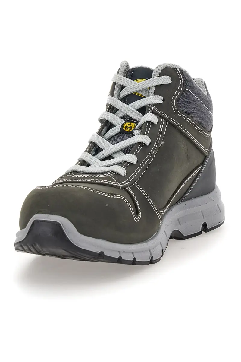 Scarpe antinfortunistiche grigie in pelle Diadora Run Mid [GRIGIO] miniatura 3