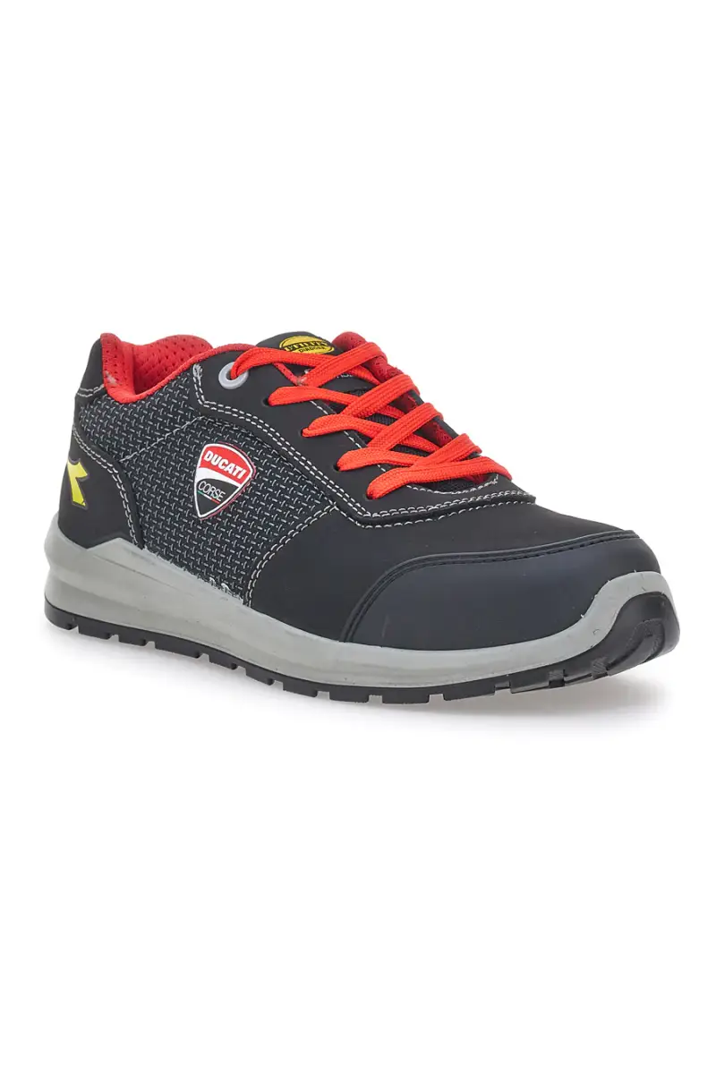 Scarpe antinfortunistiche nere idrorepellenti personalizzate Ducati Corse metal free Diadora Speedy Race Low S3S [NERO miniatura 2