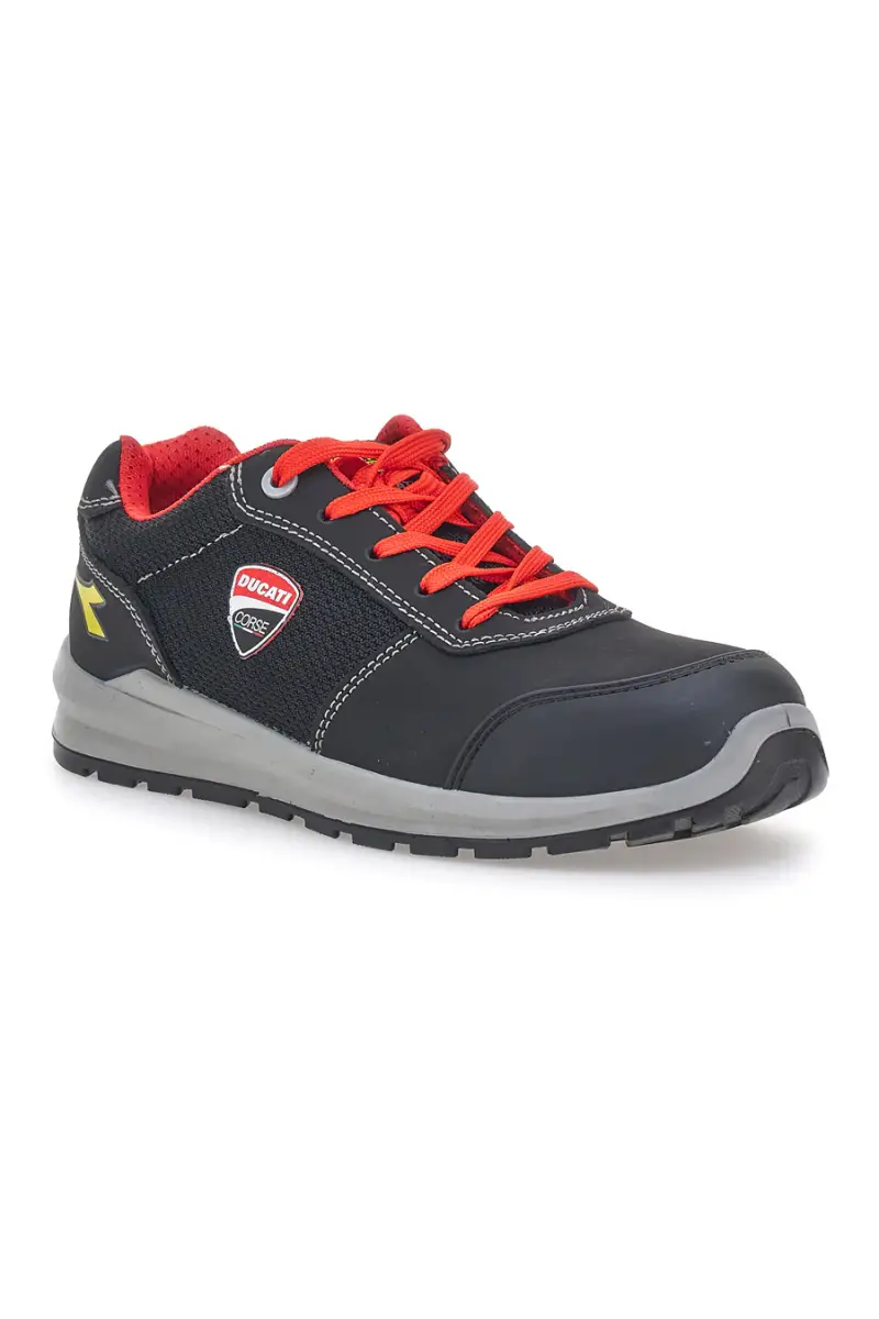 Scarpe antinfortunistiche nere personalizzate Ducati Corse metal free Diadora Speedy Race Low S1PS [NERO miniatura 2