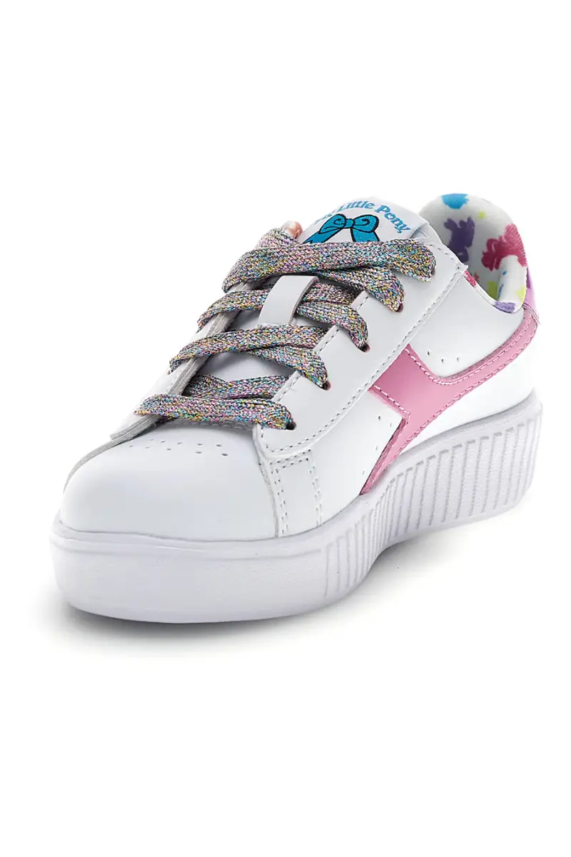 Scarpe bianche con lacci e stampa multicolore Diadora Game Step Starshine PS [BIANCO] miniatura 4