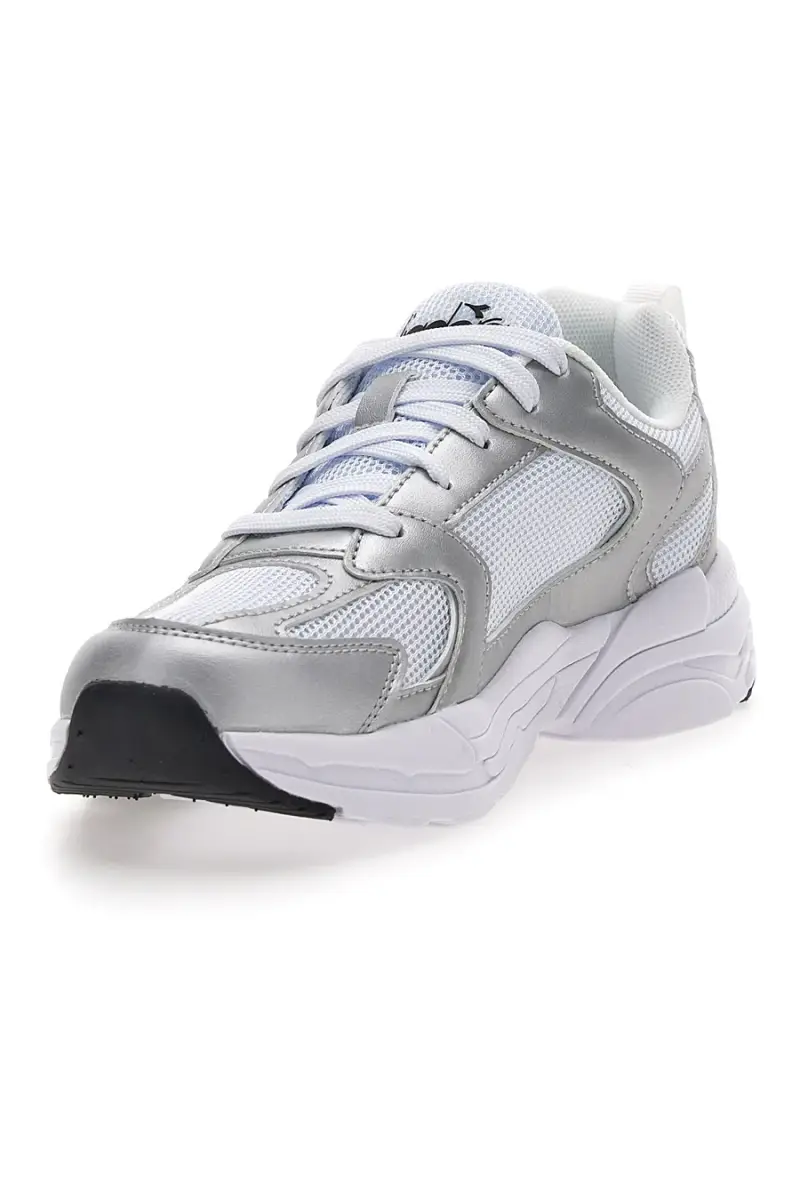 Sneaker da ragazza bianche e argento con inserti metallizzati Diadora Alley Metal GS [WHITE miniatura 3