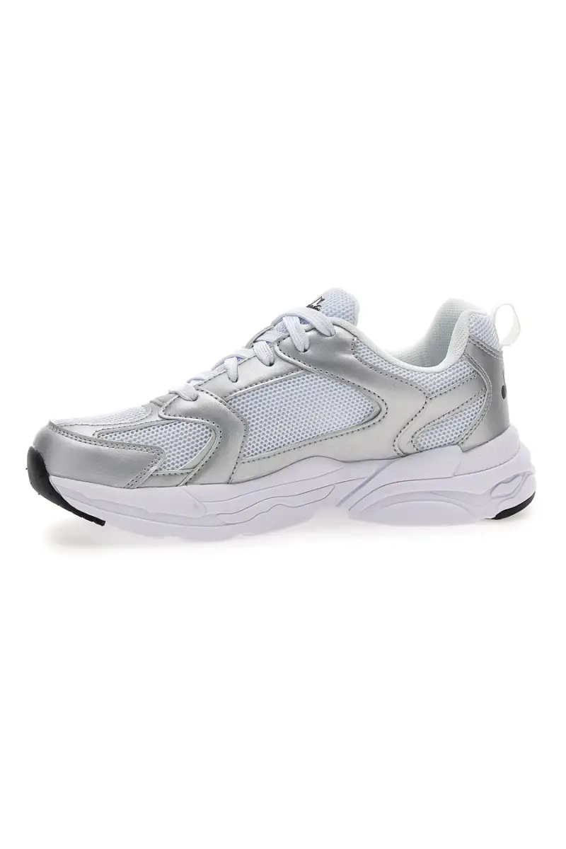 Sneaker da ragazza bianche e argento con inserti metallizzati Diadora Alley Metal GS [WHITE miniatura 4