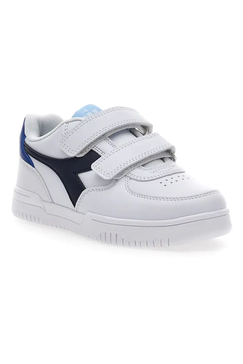 Sneakers bianche e blu con velcro DIADORA RAPTOR LOW PS [BIANCO] miniatura 2