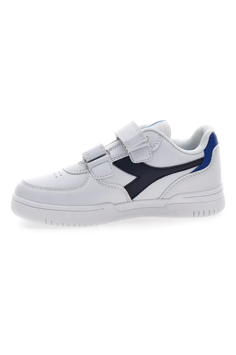 Sneakers bianche e blu con velcro DIADORA RAPTOR LOW PS [BIANCO] miniatura 4