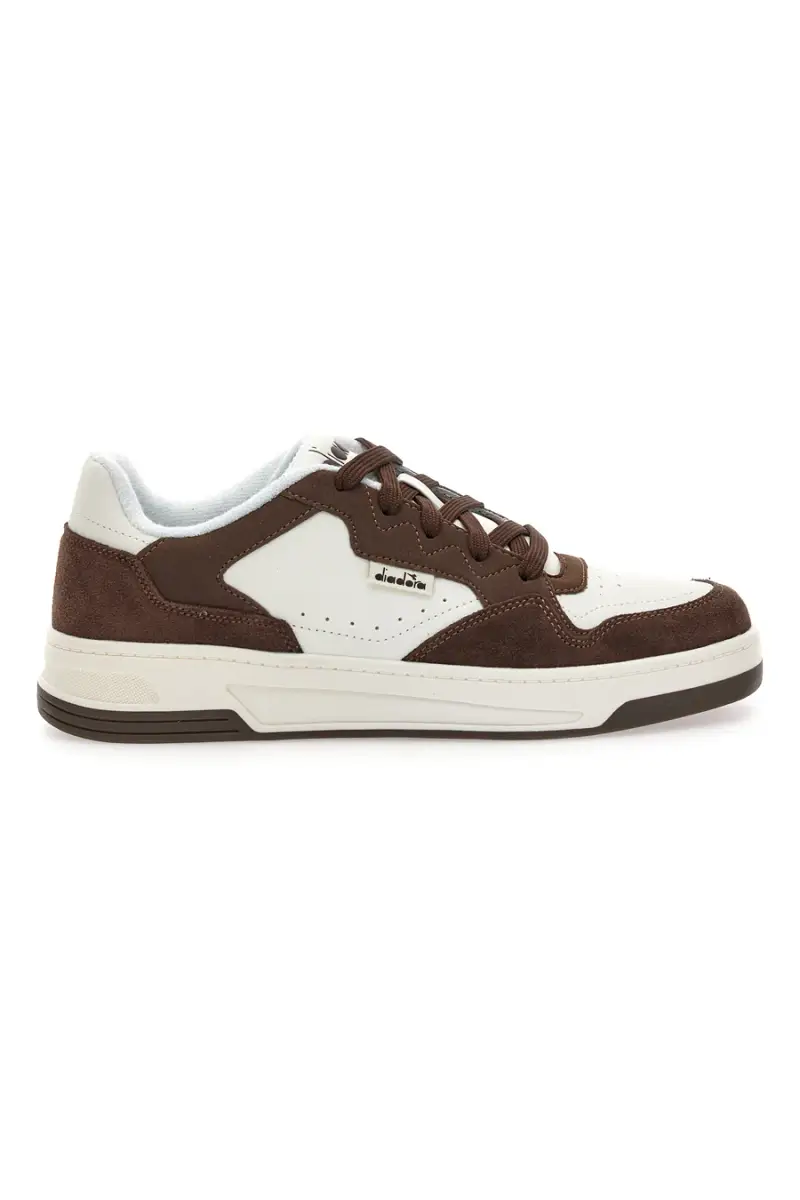 Sneakers bianche e marroni con inserti scamosciati Diadora Ginger S [ND]