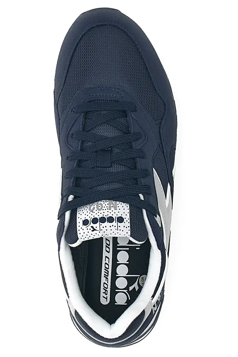 Sneakers blu con inserti grigi in tessuto tecnico Diadora N.92 [BLU] miniatura 4