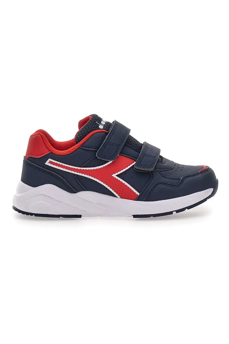 Sneakers blu e rosse con doppio strappo Diadora Falcon 5 SL JR V [BLUE]