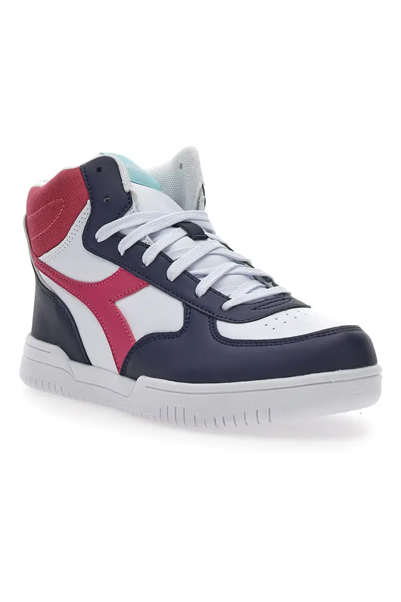 Sneakers Diadora Raptor Mid GS Bianche, Blu e Fuxia [BLU] miniatura 2