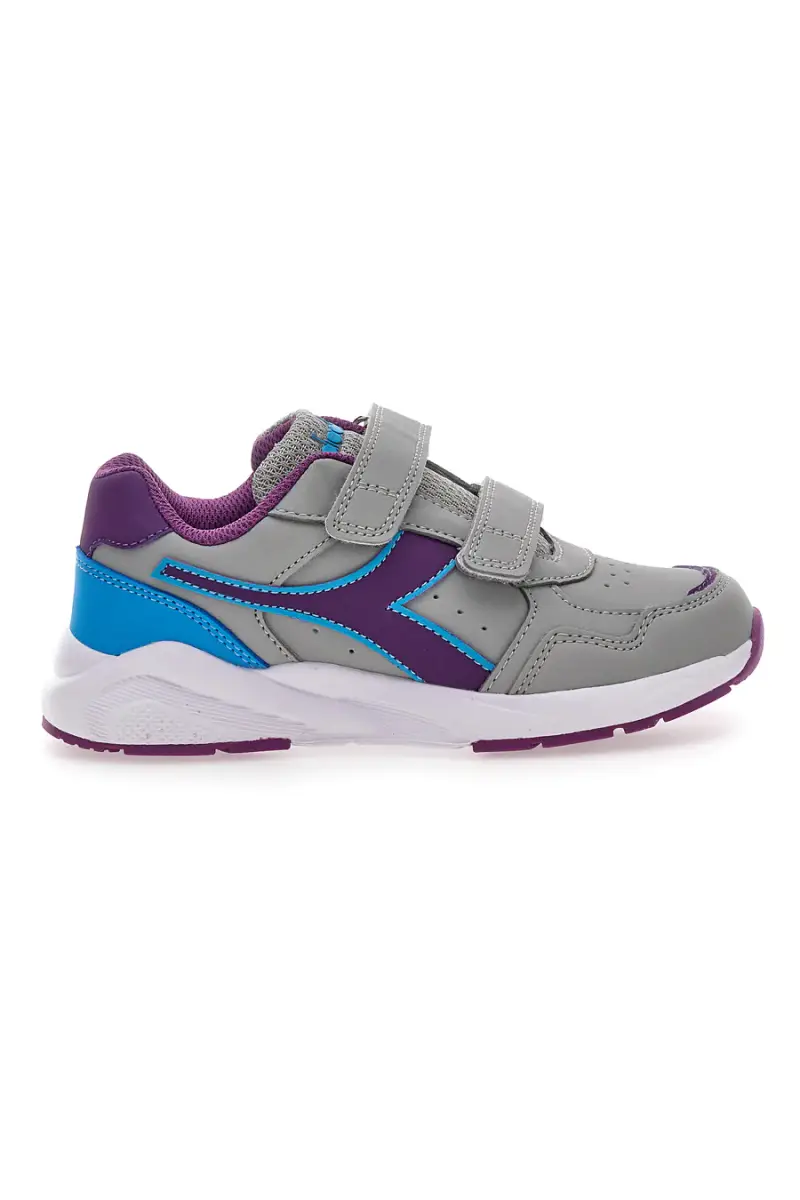 Sneakers grigie con velcro Diadora Falcon 5 SL JR V [GRIGIO]