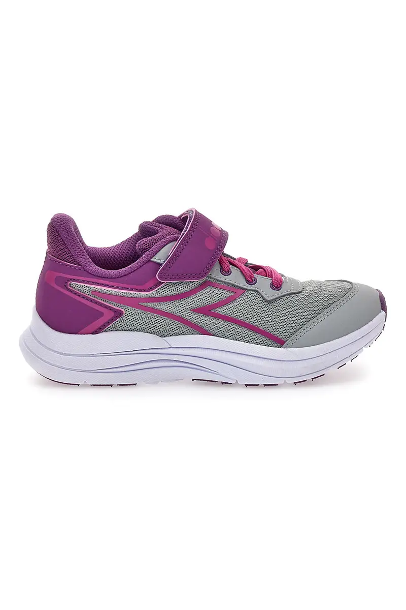 Sneakers grigie e fucsia sportive con strappo Diadora Snipe 3 JR [ARGENTO]