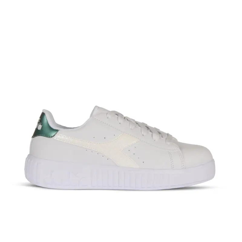 Sneakers tennis bianche da ragazza Game Step in pelle