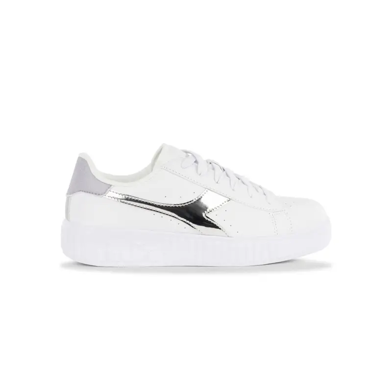 Sneakers tennis bianche e argento Game Step da ragazza