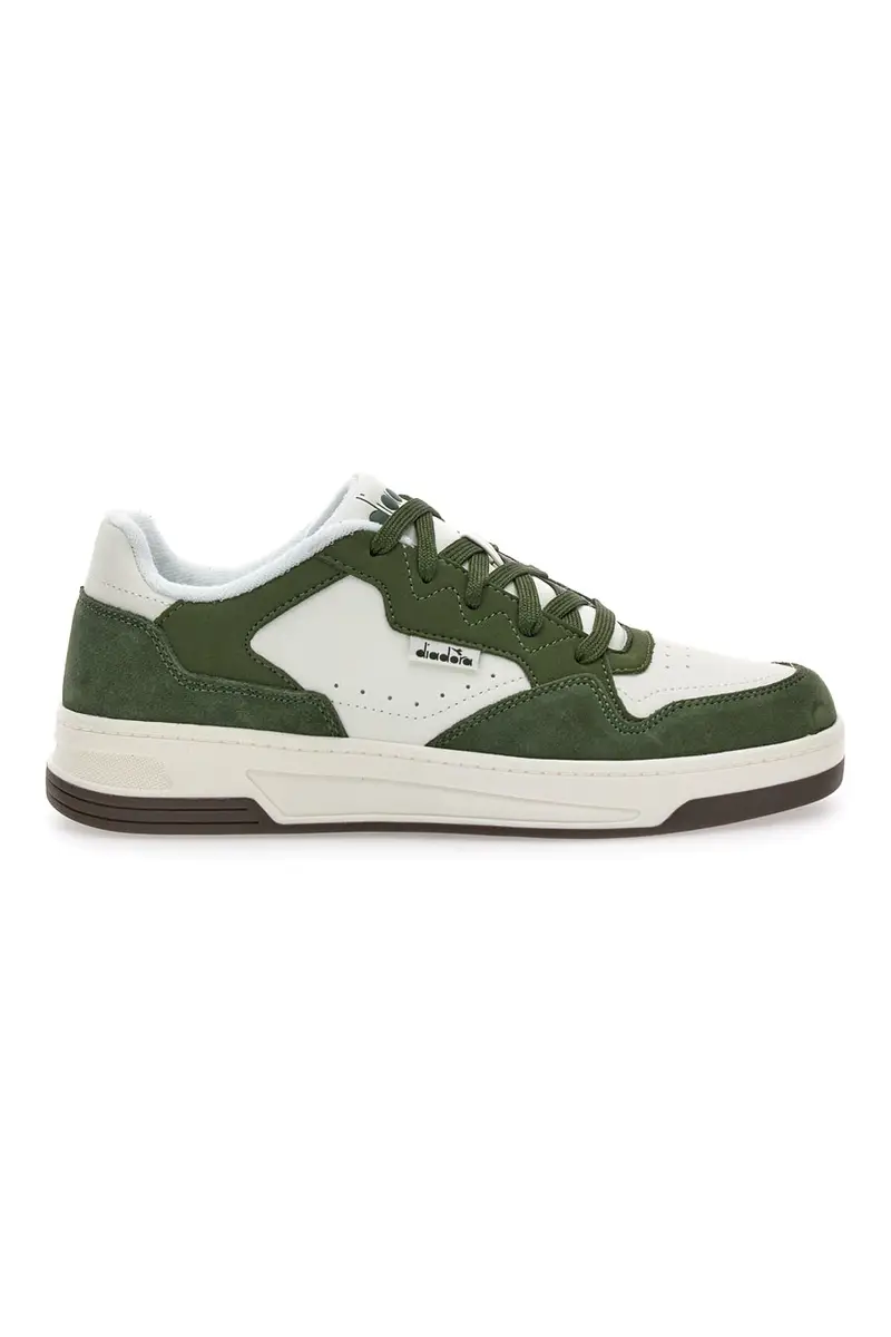 Sneakers verde e bianco in pelle Diadora 182198 70224 [VERDE]